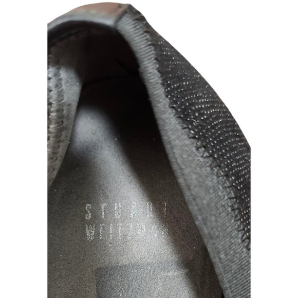 Stuart Weitzman Black Leather & Elastic Ballet Flats Size 8.5 - Picture 12 of 14